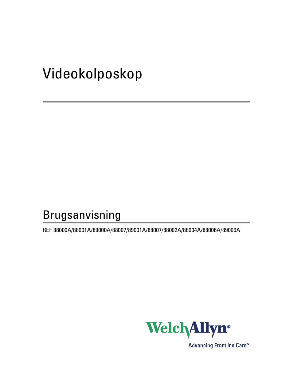 Brugsanvisning, Videokolposkop | Welch Allyn Video Colposcope - User Manual User Manual | Page 355 / 400