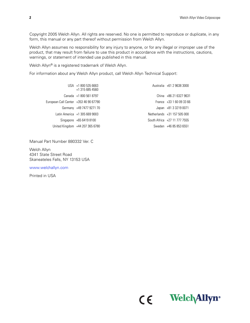 Welch Allyn Video Colposcope - User Manual User Manual | Page 4 / 400