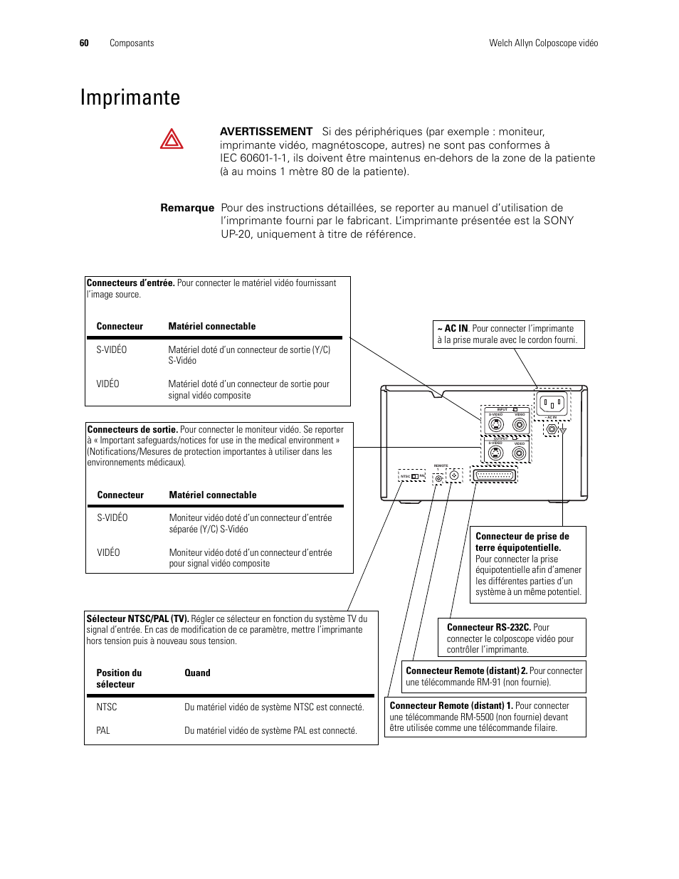 Imprimante | Welch Allyn Video Colposcope - User Manual User Manual | Page 62 / 400