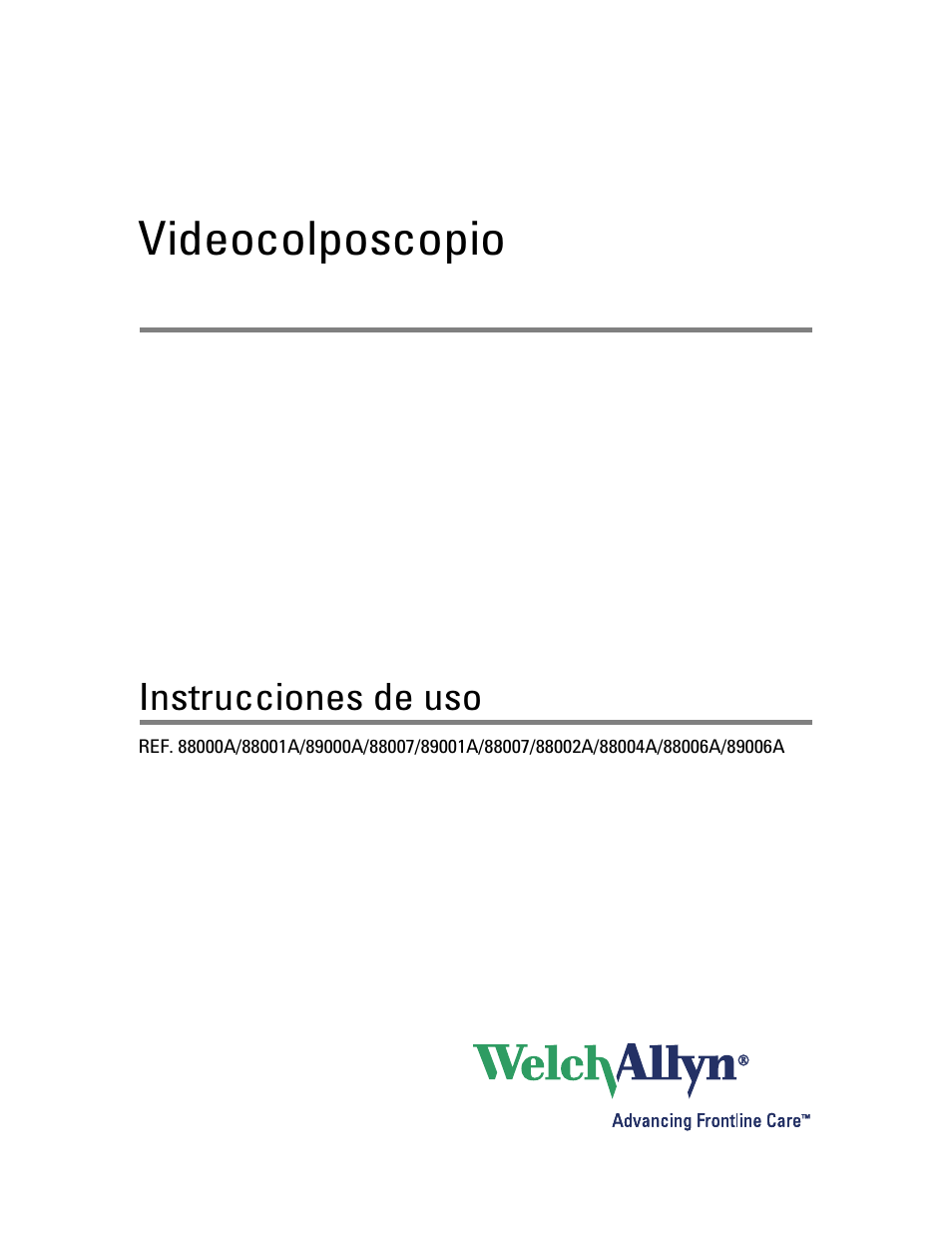 Instrucciones de uso, Videocolposcopio | Welch Allyn Video Colposcope - User Manual User Manual | Page 91 / 400