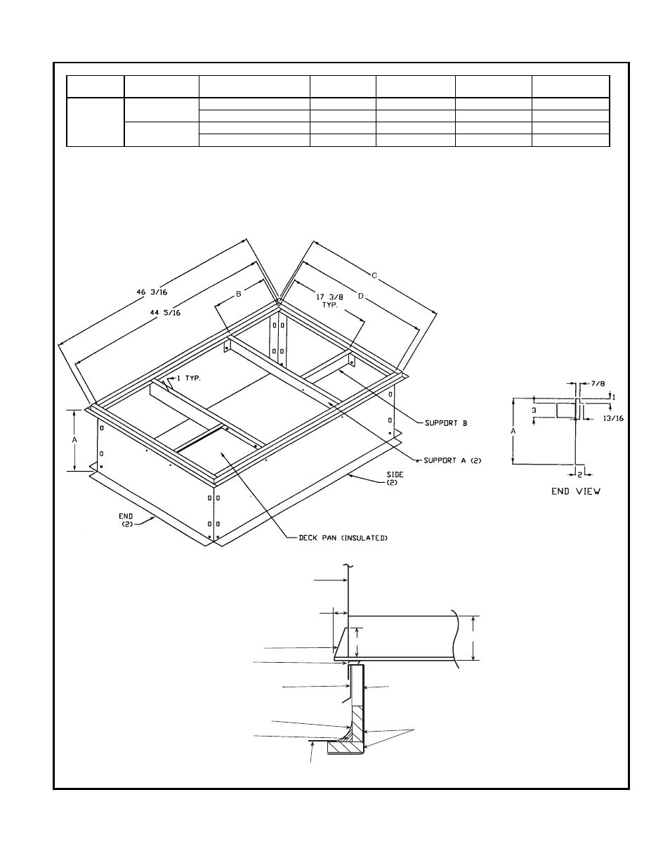 Accessory dimensions, Full perimeter curb | Bryant 582A User Manual | Page 9 / 24