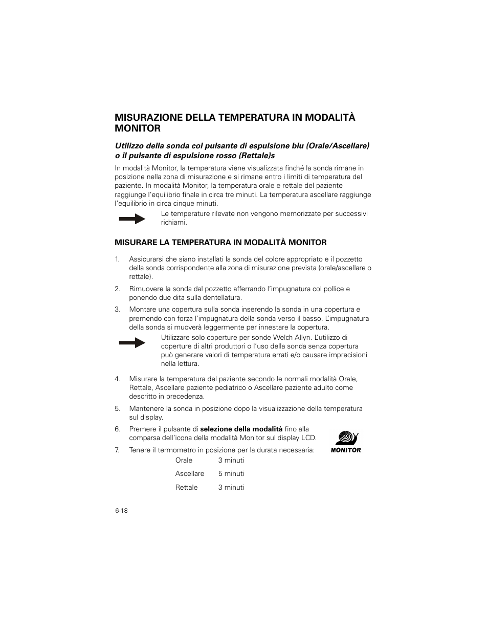 Misurazione della temperatura in modalità monitor | Welch Allyn SureTemp Plus - User Manual User Manual | Page 168 / 294
