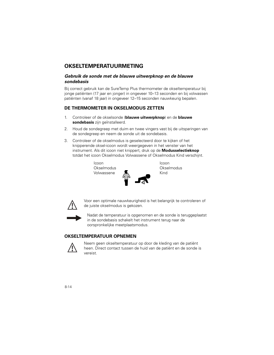 Okseltemperatuurmeting, Okseltemperatuurmeting -14 | Welch Allyn SureTemp Plus - User Manual User Manual | Page 222 / 294