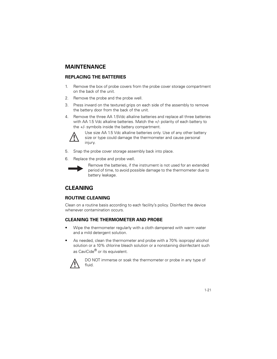 Maintenance, Cleaning, Maintenance -21 | Cleaning -21 | Welch Allyn SureTemp Plus - User Manual User Manual | Page 24 / 294