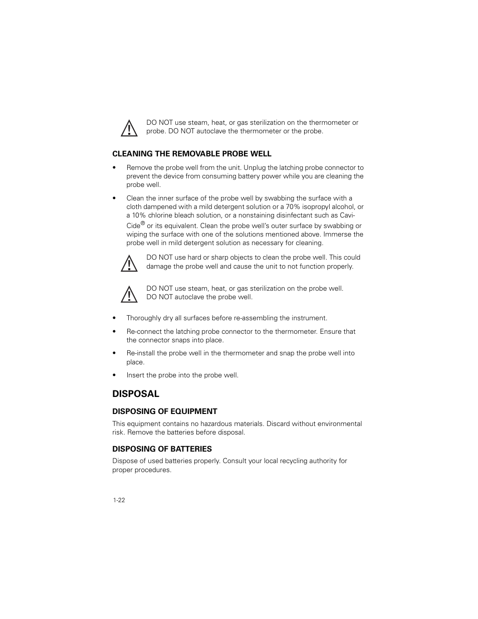 Disposal, Disposal -22 | Welch Allyn SureTemp Plus - User Manual User Manual | Page 25 / 294