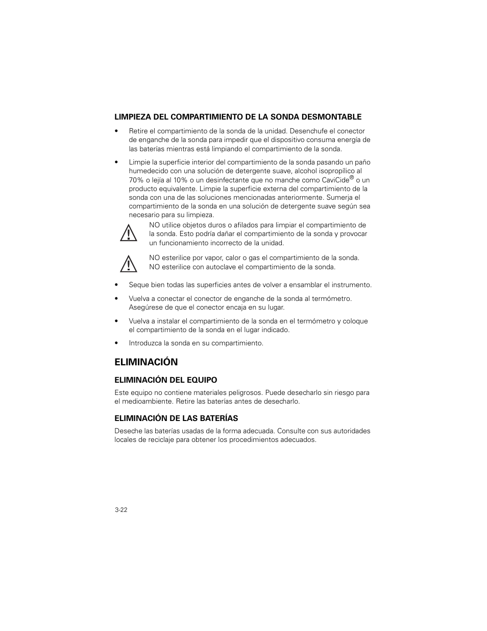 Eliminación, Eliminación -22 | Welch Allyn SureTemp Plus - User Manual User Manual | Page 82 / 294