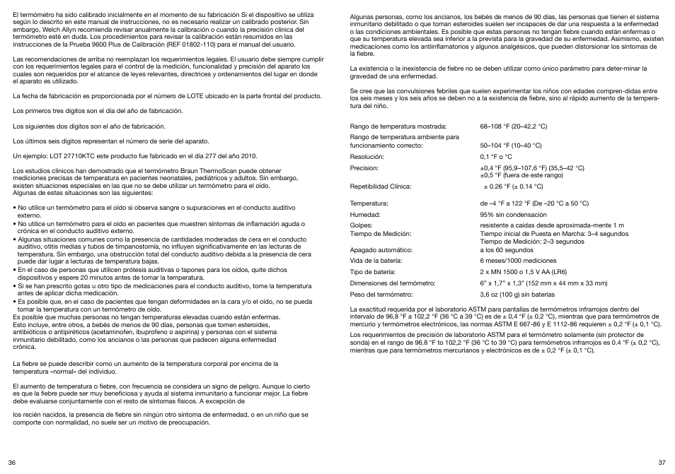 Welch Allyn PRO 4000 Ear Temperatures with the Braun ThermoScan - User Manual User Manual | Page 19 / 21