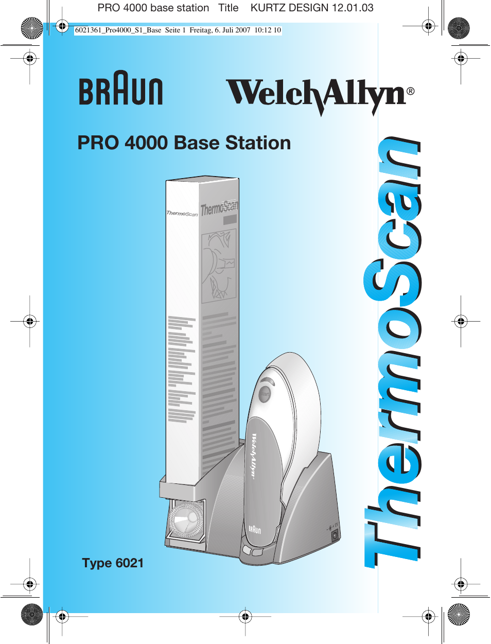 Welch Allyn PRO 4000 Base Station - User Manual User Manual | 26 pages