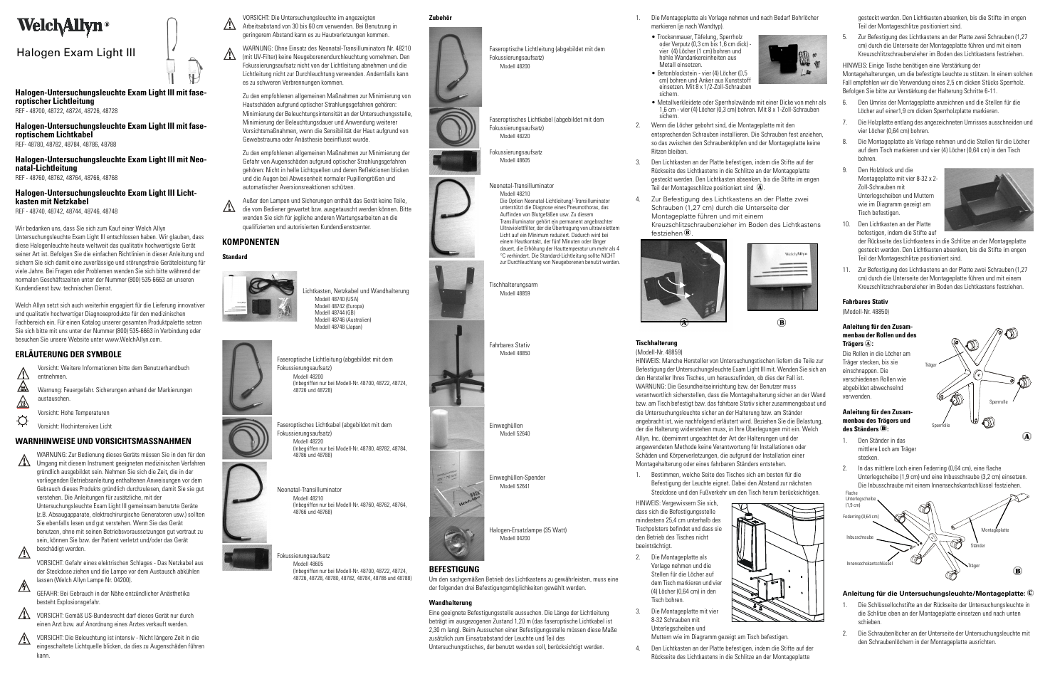 Halogen exam light iii | Welch Allyn Halogen Exam Light III - User Manual User Manual | Page 13 / 18