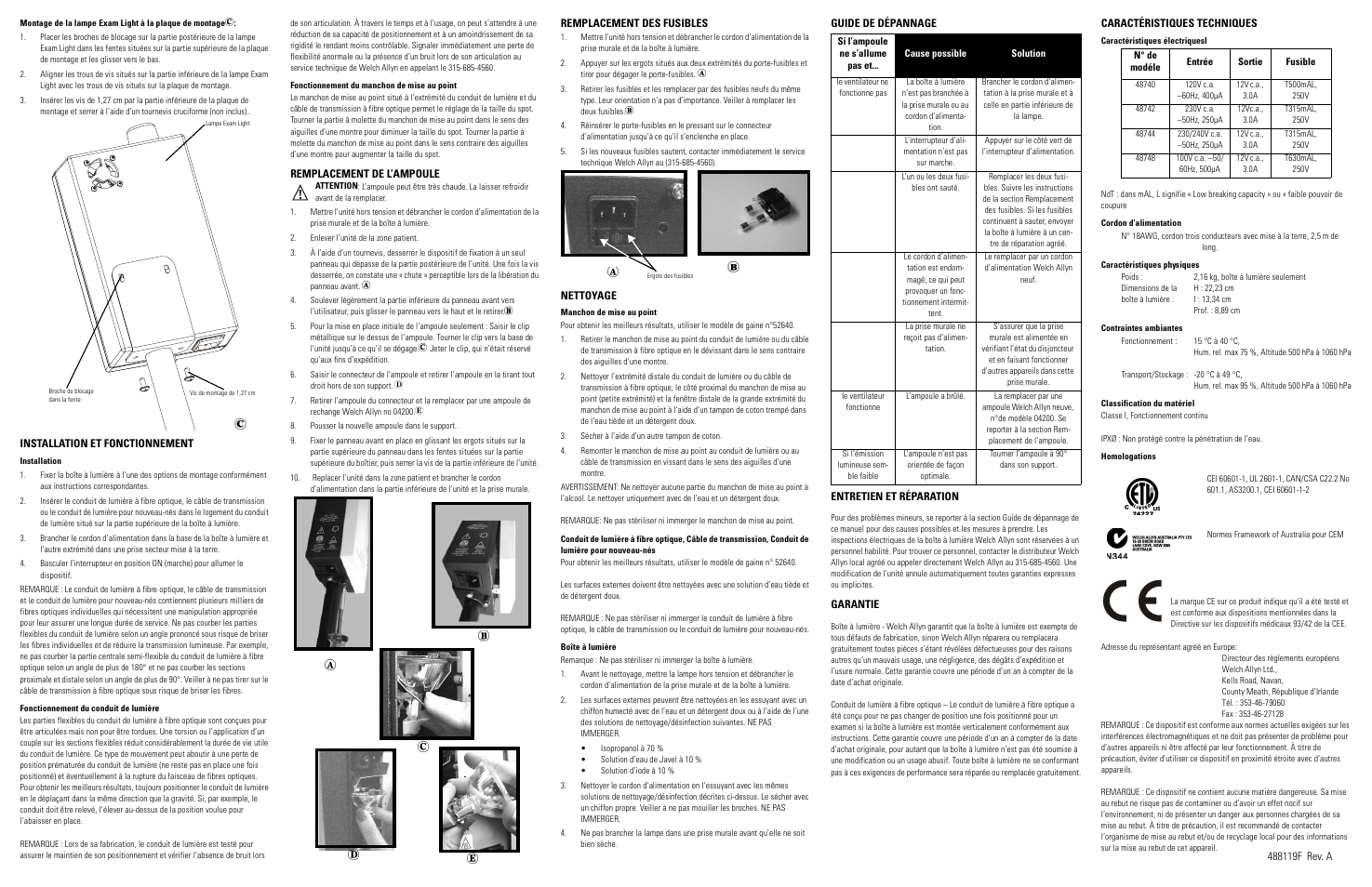 Welch Allyn Halogen Exam Light III - User Manual User Manual | Page 4 / 18