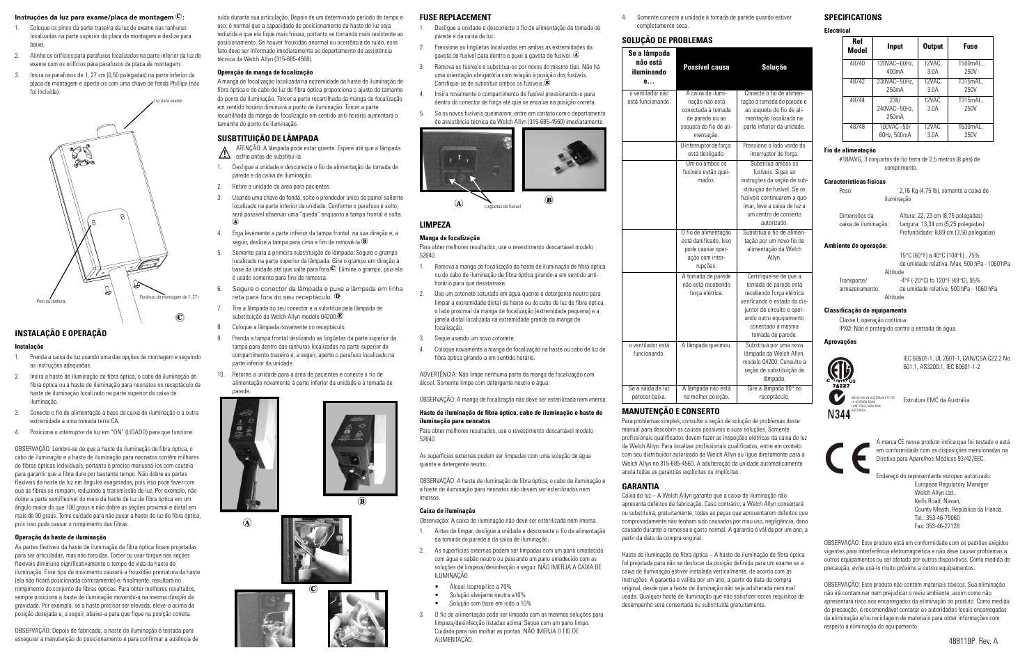 Welch Allyn Halogen Exam Light III - User Manual User Manual | Page 6 / 18