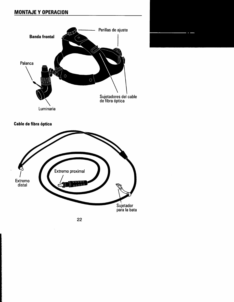 Montaje y operacion | Welch Allyn MFI Solarc Headlight - User Manual User Manual | Page 23 / 57