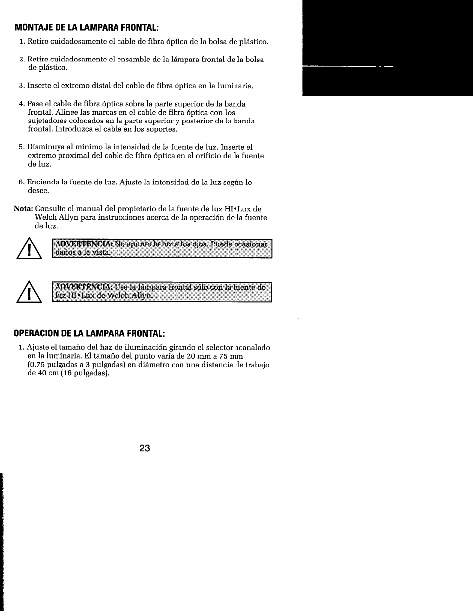 Welch Allyn MFI Solarc Headlight - User Manual User Manual | Page 24 / 57