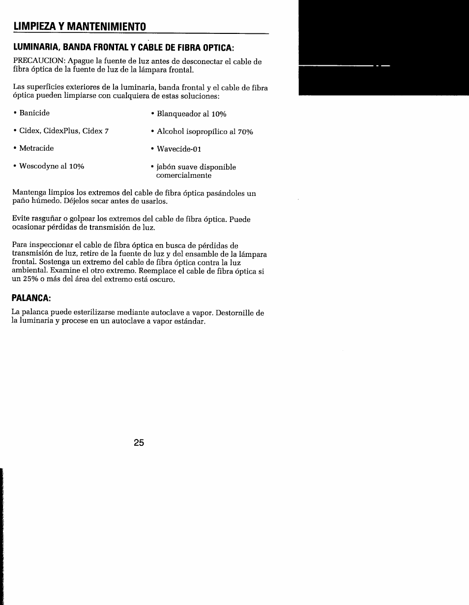Limpieza y mantenimentob | Welch Allyn MFI Solarc Headlight - User Manual User Manual | Page 26 / 57