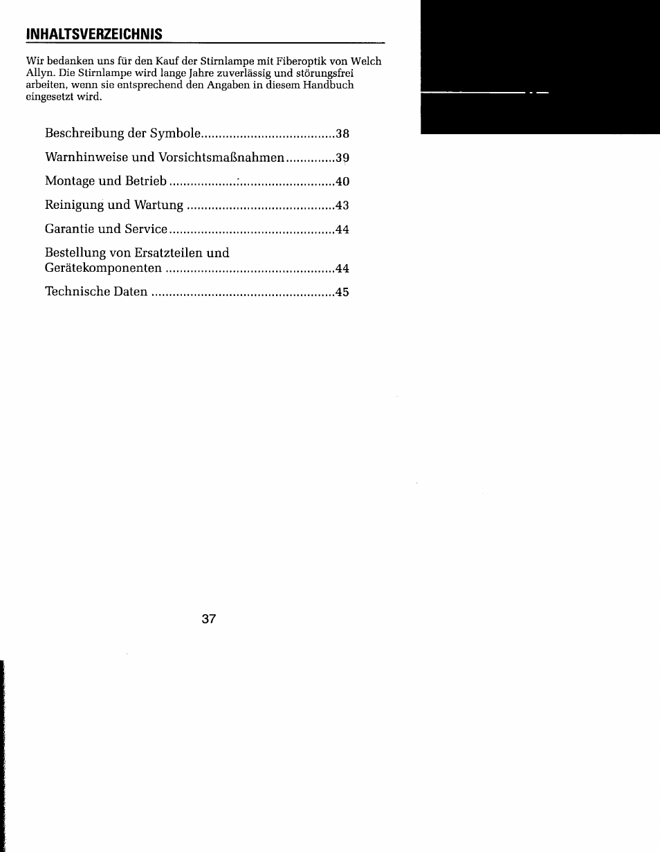 Welch Allyn MFI Solarc Headlight - User Manual User Manual | Page 38 / 57