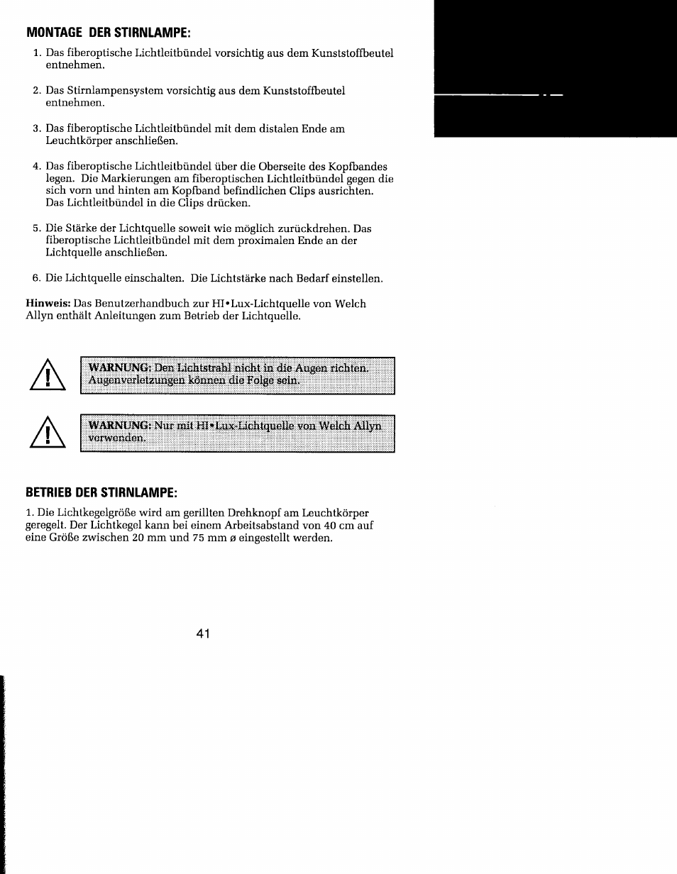 Welch Allyn MFI Solarc Headlight - User Manual User Manual | Page 42 / 57