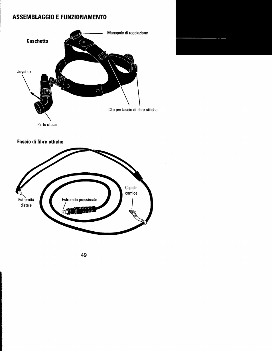 Assemblaggio e funzionamento | Welch Allyn MFI Solarc Headlight - User Manual User Manual | Page 50 / 57