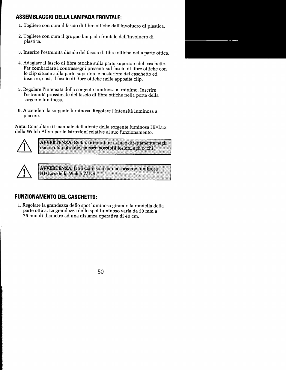Welch Allyn MFI Solarc Headlight - User Manual User Manual | Page 51 / 57
