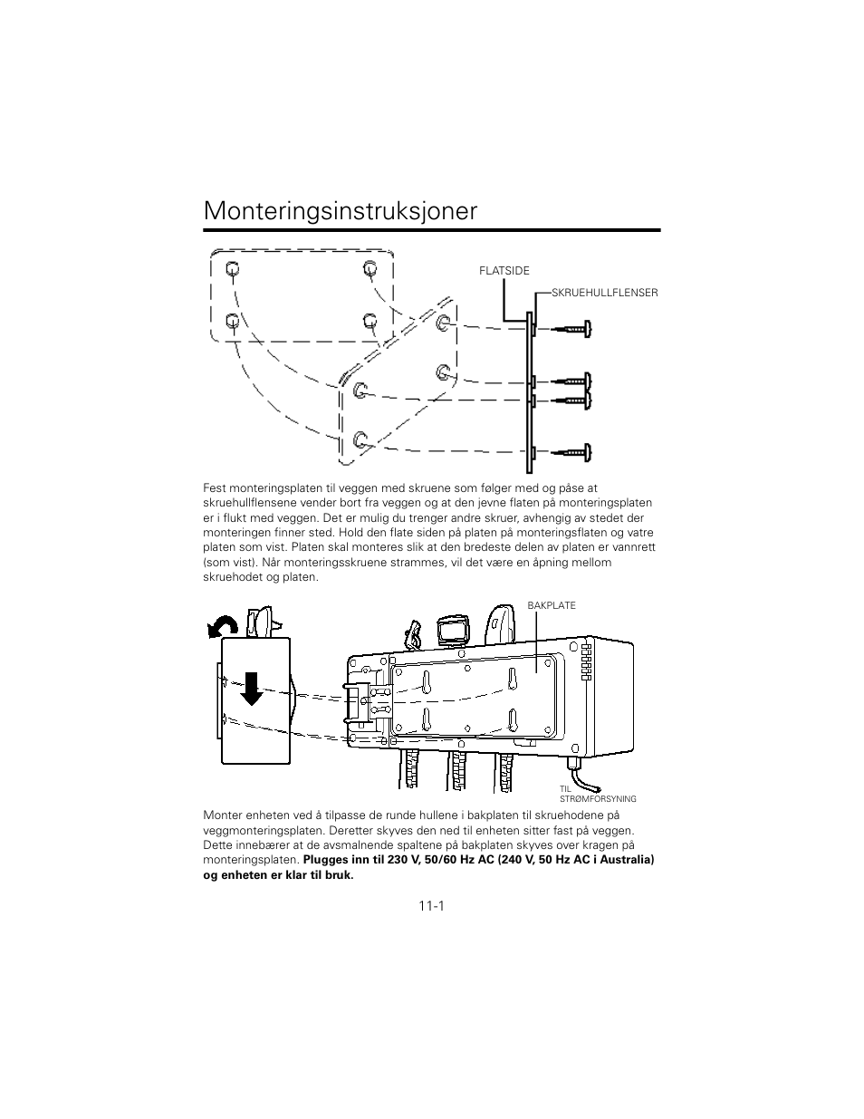 Monteringsinstruksjoner | Welch Allyn 767 Diagnostic System - User Manual User Manual | Page 105 / 136