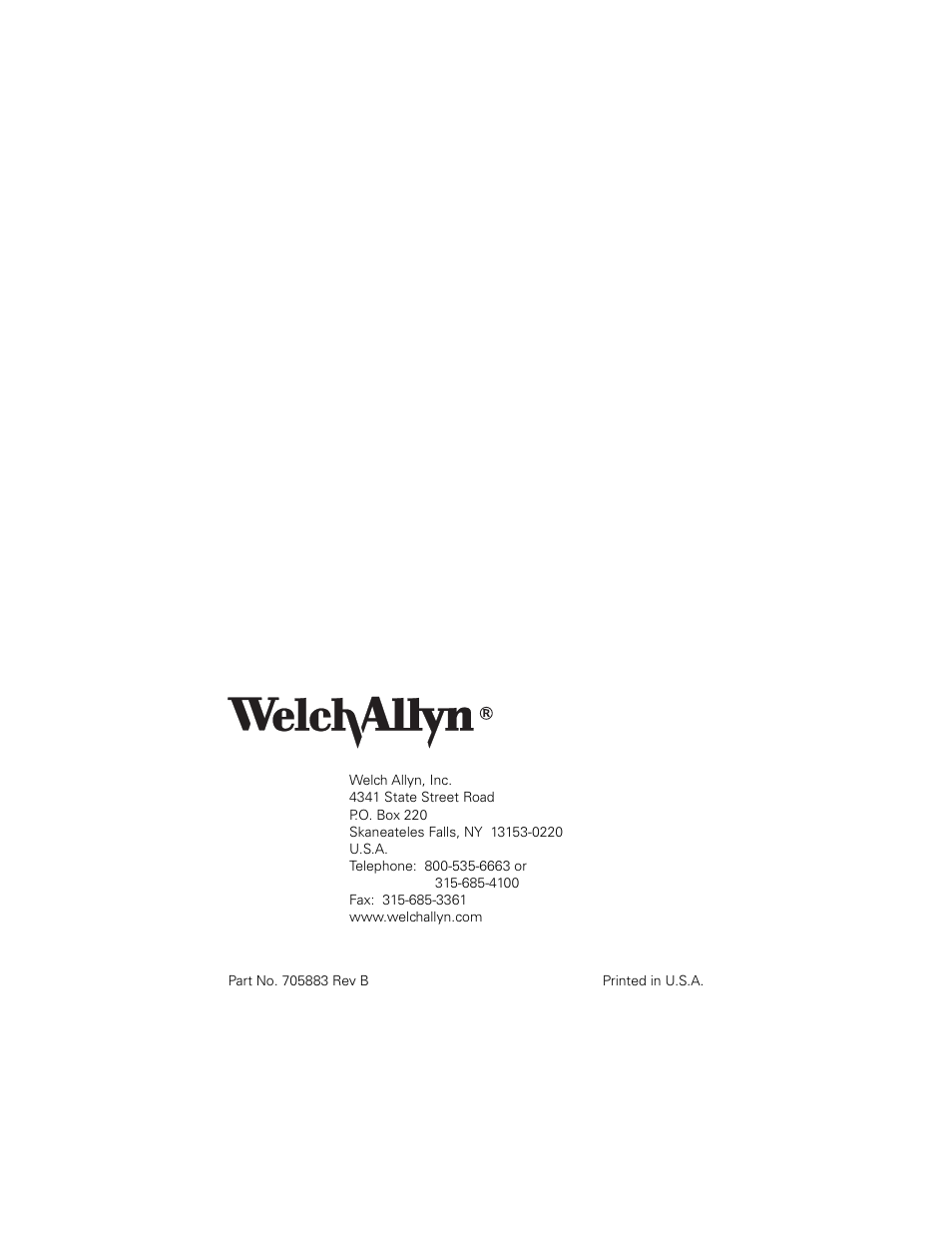 Welch Allyn 767 Diagnostic System - User Manual User Manual | Page 136 / 136