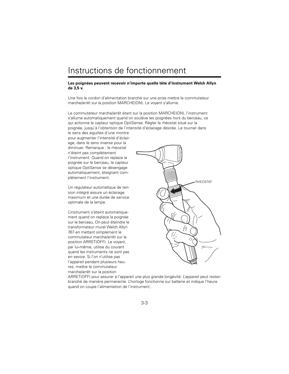 Instructions de fonctionnement | Welch Allyn 767 Diagnostic System - User Manual User Manual | Page 27 / 136