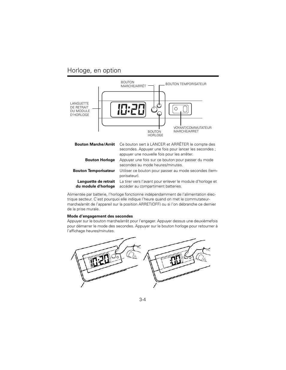 Horloge, en option | Welch Allyn 767 Diagnostic System - User Manual User Manual | Page 28 / 136