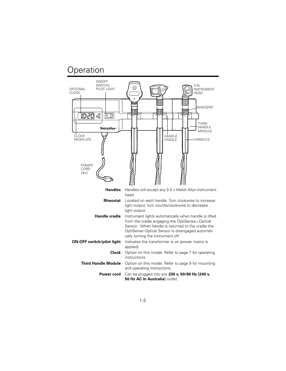 Operation | Welch Allyn 767 Diagnostic System - User Manual User Manual | Page 6 / 136