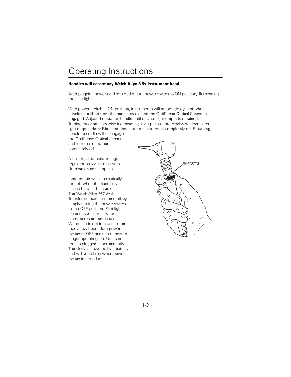 Operating instructions | Welch Allyn 767 Diagnostic System - User Manual User Manual | Page 7 / 136