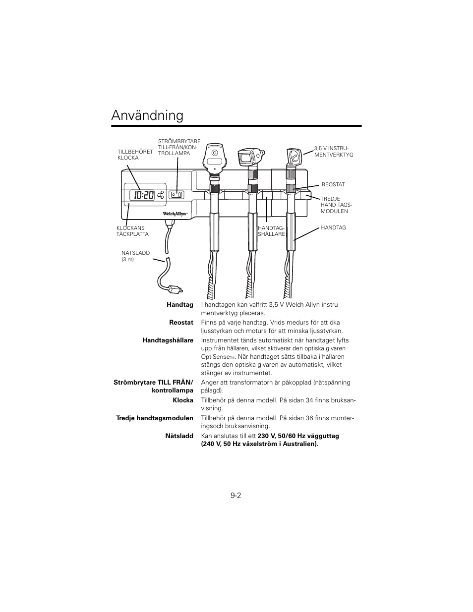 Användning | Welch Allyn 767 Diagnostic System - User Manual User Manual | Page 86 / 136