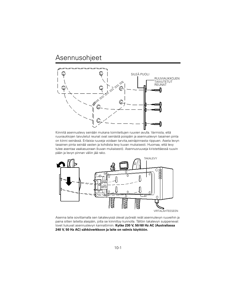 Asennusohjeet | Welch Allyn 767 Diagnostic System - User Manual User Manual | Page 95 / 136