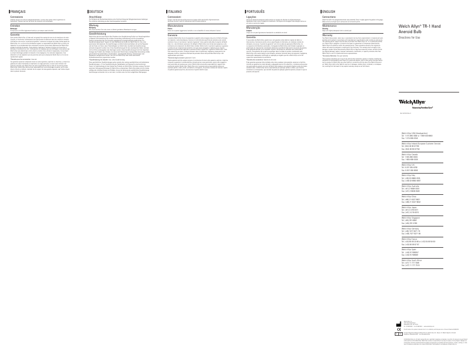 Welch Allyn TR-1 Bulb Replacement - User Manual User Manual | 2 pages