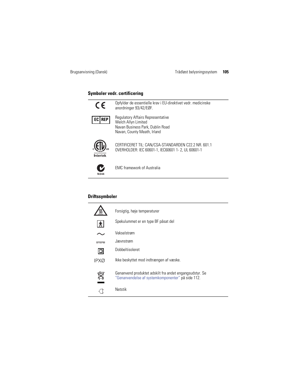 Welch Allyn KleenSpec 790 Series Cordless Illumination System - User Manual User Manual | Page 107 / 222