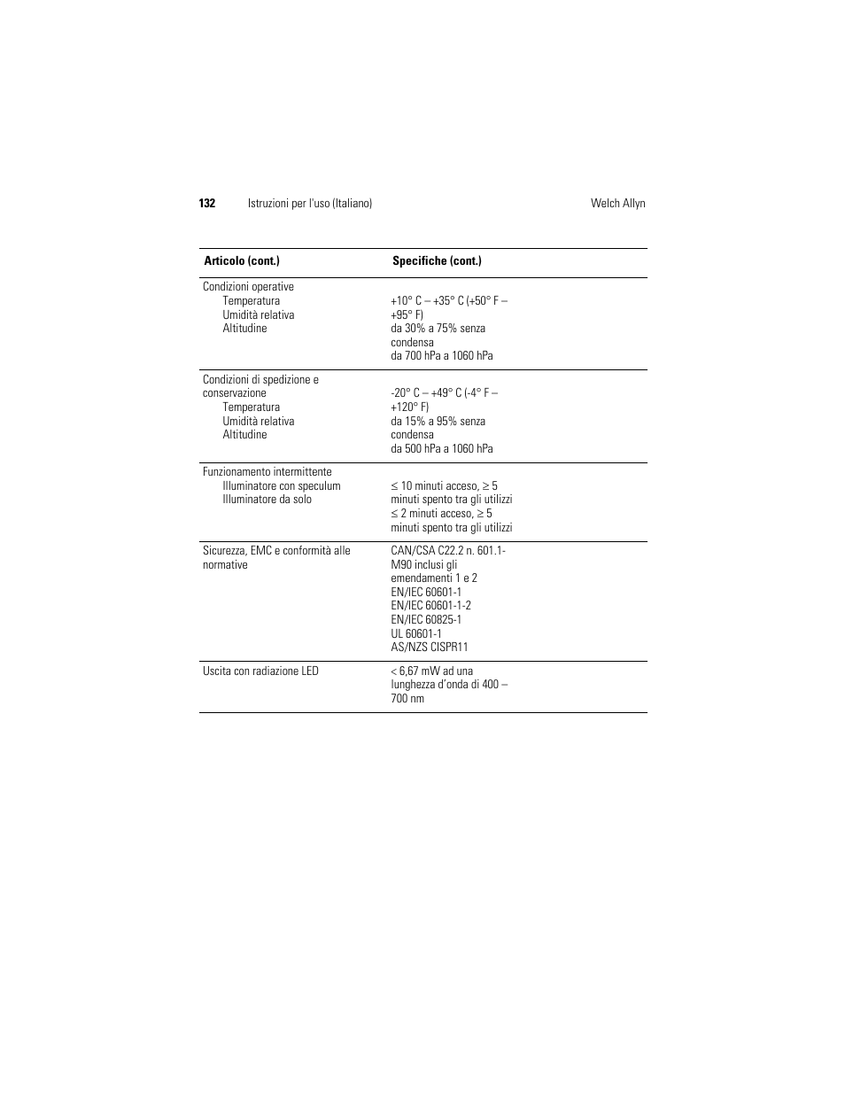 Welch Allyn KleenSpec 790 Series Cordless Illumination System - User Manual User Manual | Page 134 / 222