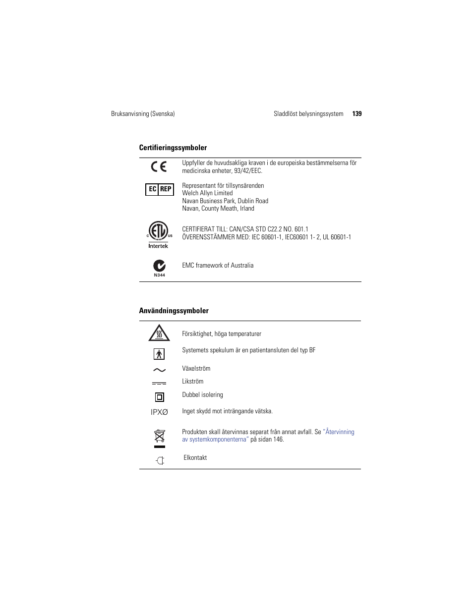 Welch Allyn KleenSpec 790 Series Cordless Illumination System - User Manual User Manual | Page 141 / 222