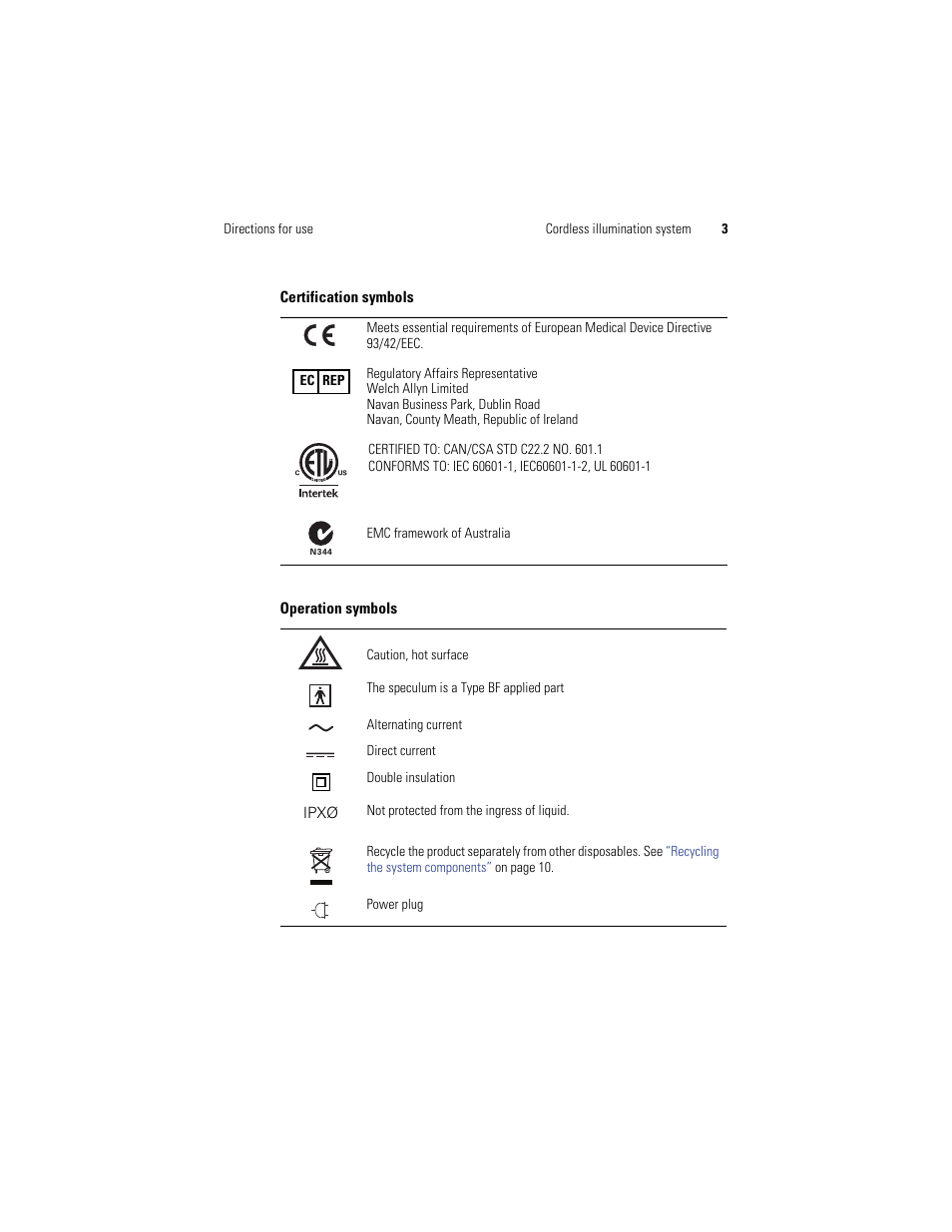 Welch Allyn KleenSpec 790 Series Cordless Illumination System - User Manual User Manual | Page 5 / 222