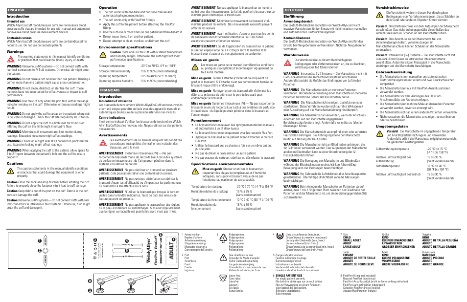Welch Allyn Flexiport Disposable Blood Pressure Cuffs, Ecocuff - User Manual User Manual | Page 2 / 2