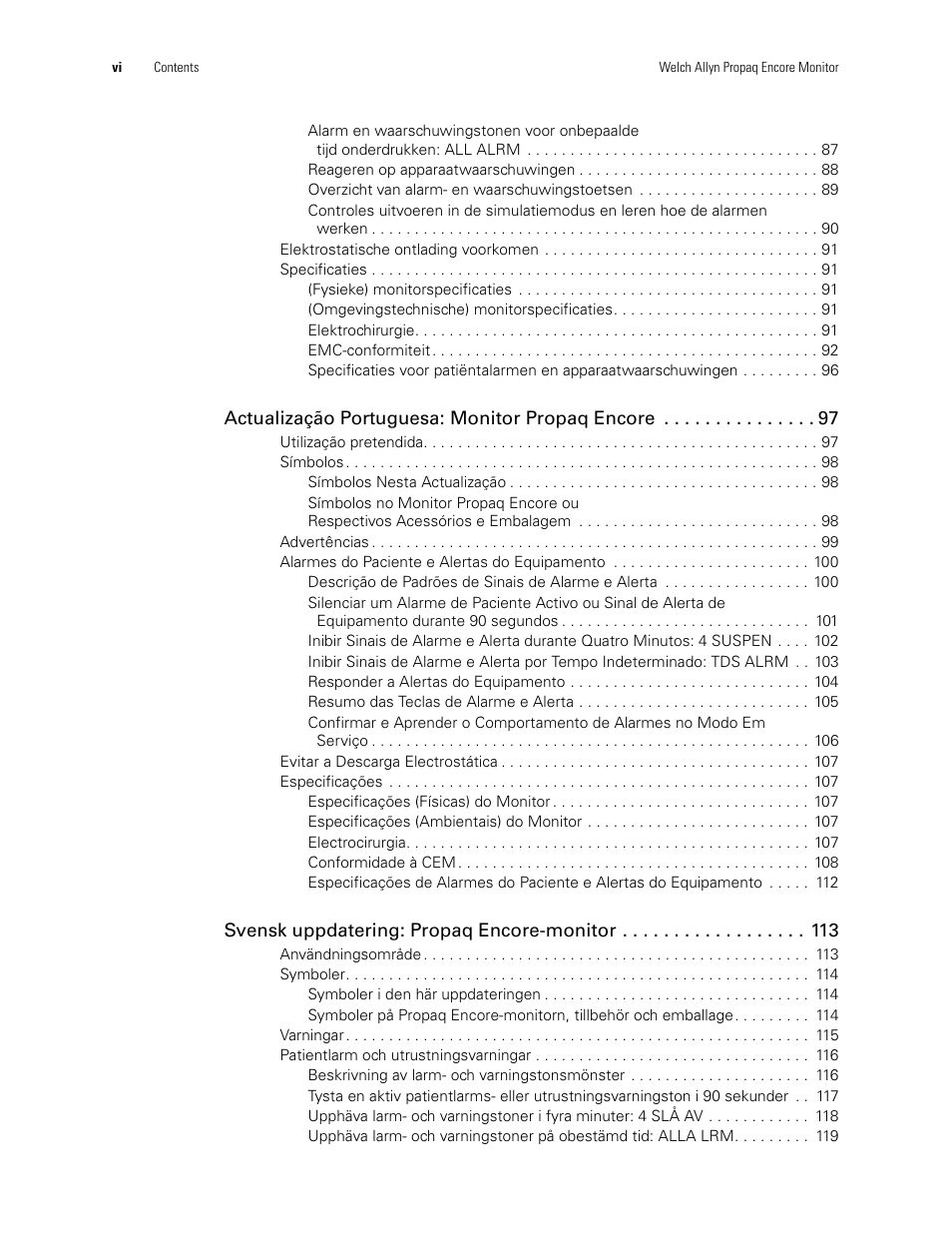 Welch Allyn Propaq Encore Monitor - User Manual User Manual | Page 6 / 136