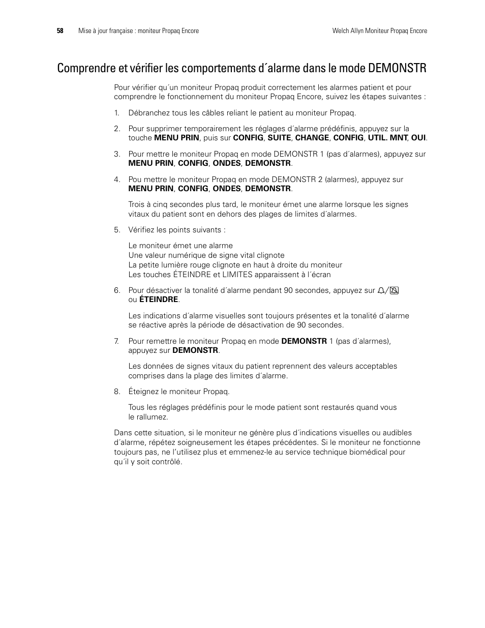 Demonstr | Welch Allyn Propaq Encore Monitor - User Manual User Manual | Page 66 / 136