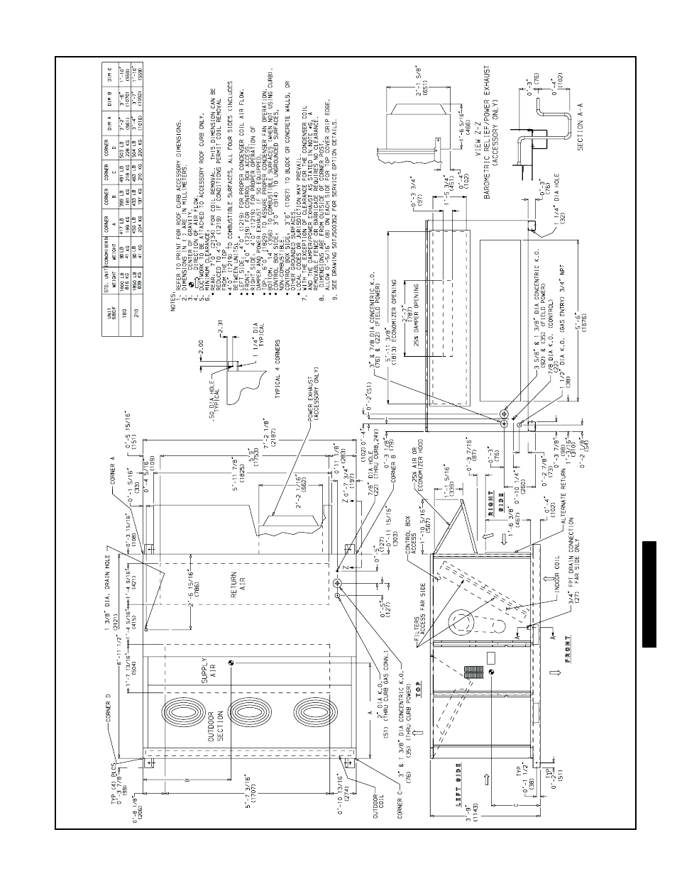 Base unit dimensions, 580f180, 210 | Bryant 581C User Manual | Page 205 / 298