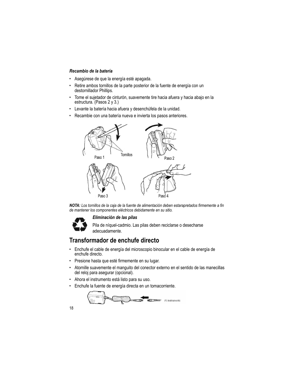 Transformador de enchufe directo | Welch Allyn Lumiview Portable Binocular Microscope Power Source - User Manual User Manual | Page 22 / 26