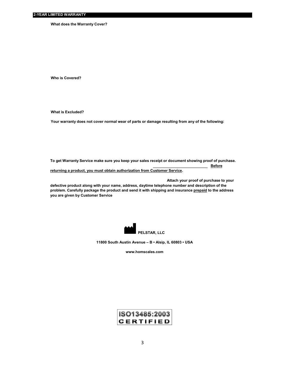 Who is covered, What is excluded | Welch Allyn 349KLXWA PHYSICIANS REMOTE READ DIGITAL SCALE - User Manual User Manual | Page 4 / 13