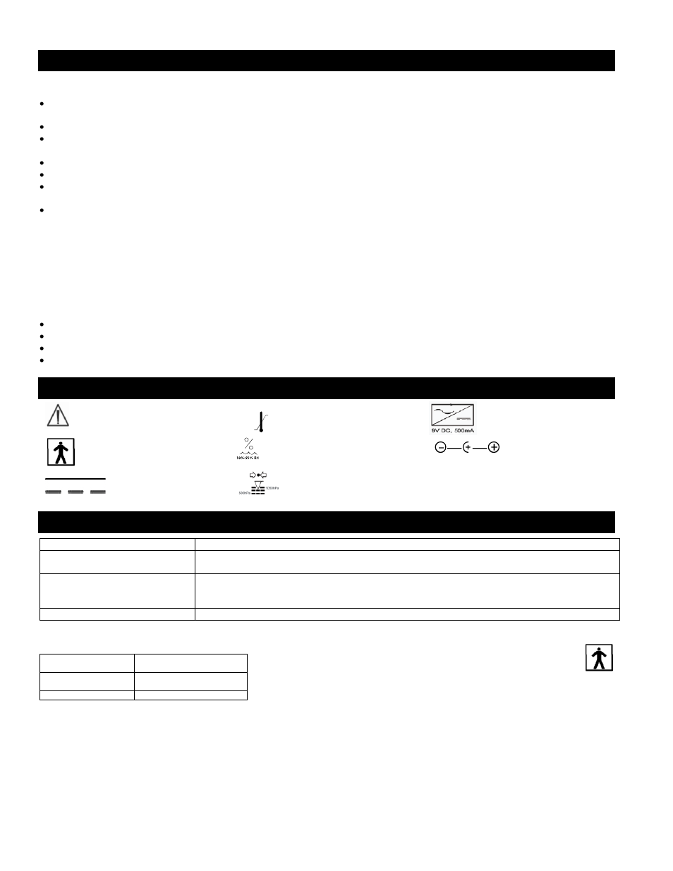 Precauciones y advertencias, Definición de símbolos, Especificaciones de la balanza 500klwa | Especificaciones de almacenamiento | Welch Allyn 500KLWA PROFESSIONAL DIGITAL BEAM SCALE - User Manual User Manual | Page 8 / 17