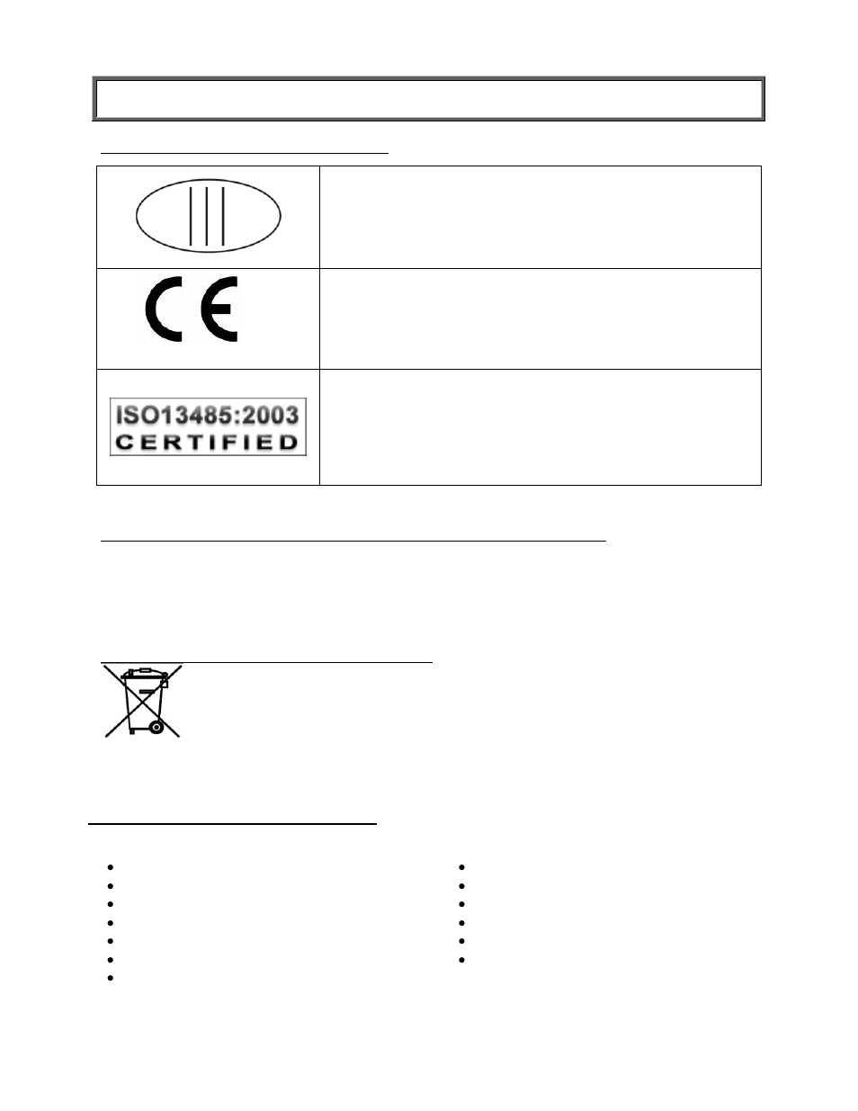 Descrizione delle certificazioni, Certificazioni / connettività / smaltimento | Welch Allyn PROPLUS 2650KGWA Health-o-Meter Professional Scale - User Manual User Manual | Page 101 / 158