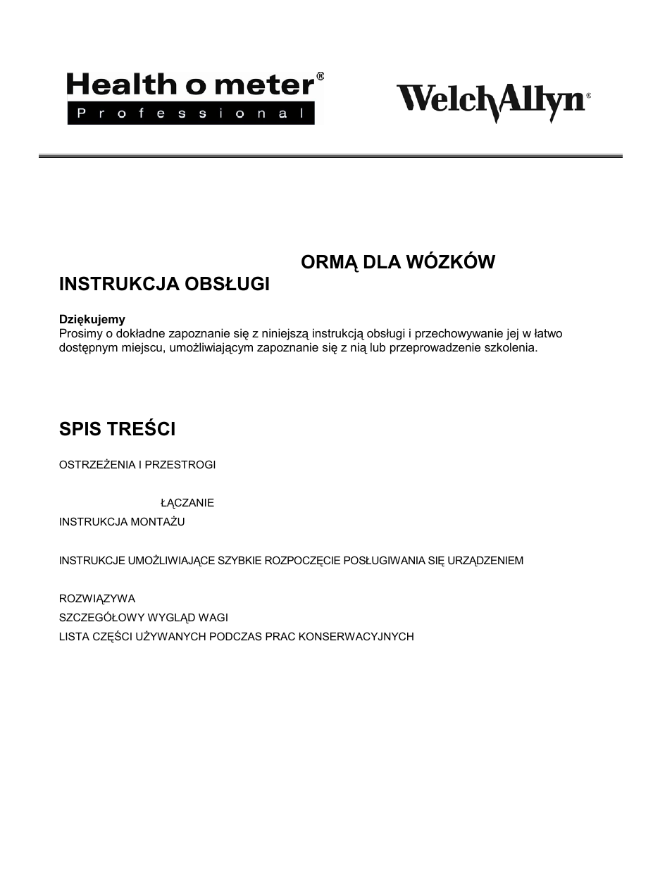 Welch Allyn PROPLUS 2650KGWA Health-o-Meter Professional Scale - User Manual User Manual | Page 123 / 158