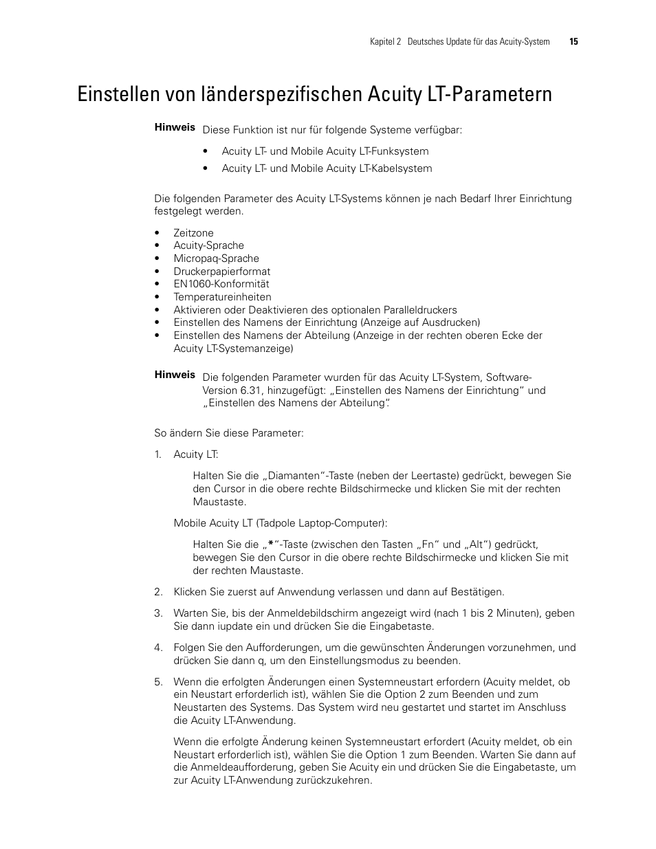Welch Allyn Acuity 6.31.01 User Manual Update - User Manual User Manual | Page 19 / 64