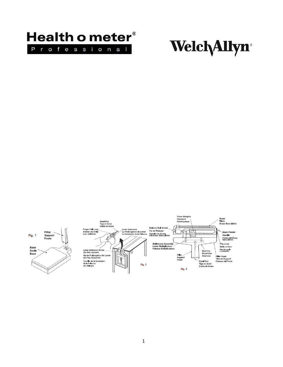 Physician beam scale | Welch Allyn 402KLWA Health-o-Meter Professional Physicians Beam Scale - User Manual User Manual | Page 2 / 16