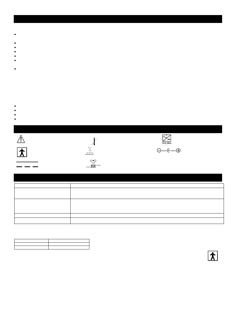 Cautions and warnings, Definition of symbols, 522klwa scale specifications | Storage specifications, 522klwa scale connectivity information | Welch Allyn 522KLWA Health-o-Meter Professional Digital Pediatric Scale - User Manual User Manual | Page 3 / 26