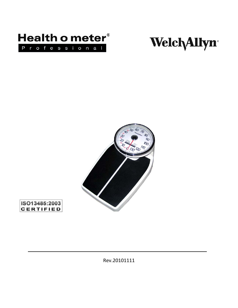 Welch Allyn 160KGWA LARGE DIAL, LARGE PLATFORM SCALE - User Manual User Manual | 7 pages