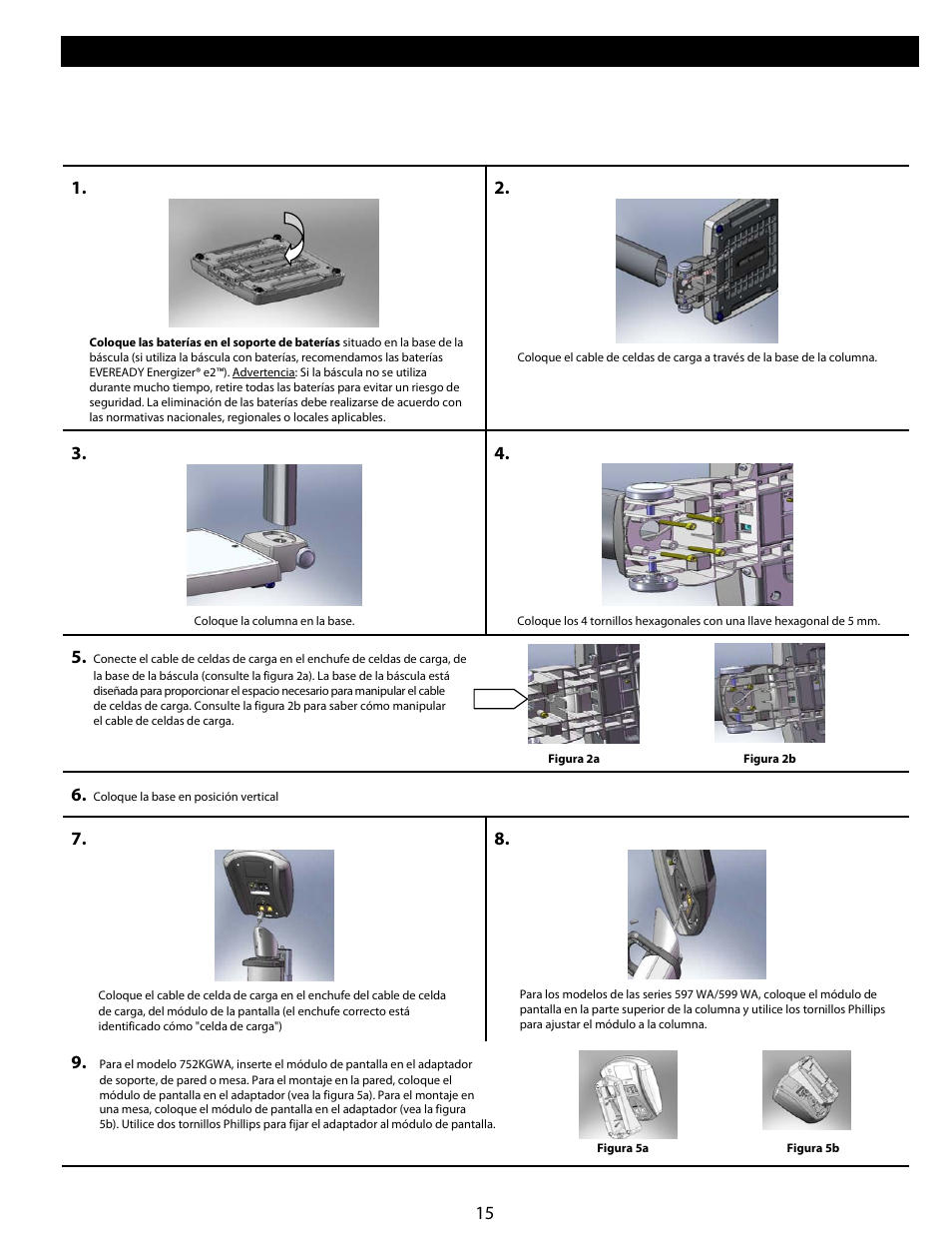 Configuración/baterías | Welch Allyn Health-o-Meter Professional Scales - User Manual User Manual | Page 16 / 132