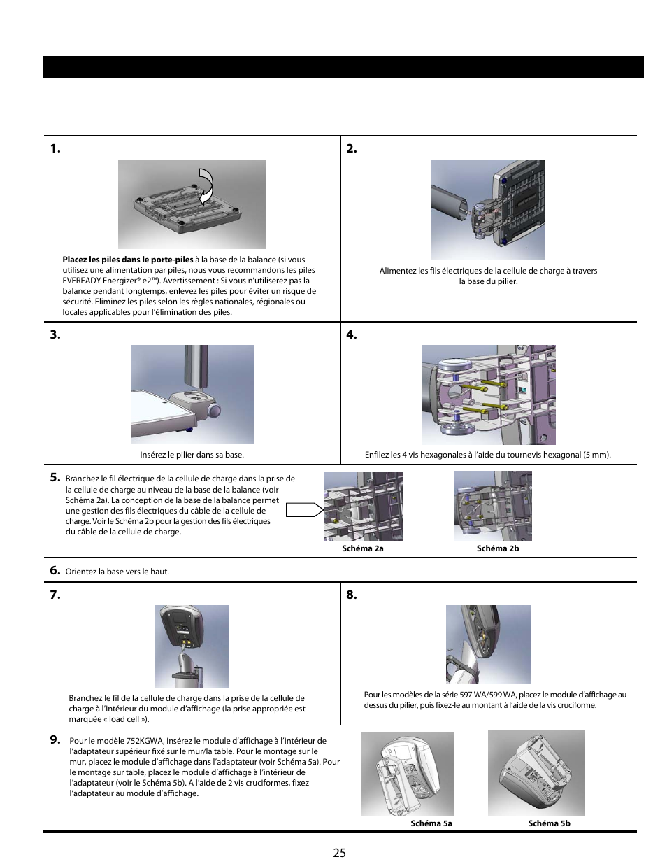 Montage/piles | Welch Allyn Health-o-Meter Professional Scales - User Manual User Manual | Page 26 / 132